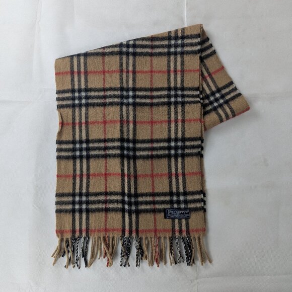 Burberry Accessories - Burberry Check Beige Scarf Unisex | Cashmere Wool Blend | Authentic | Used